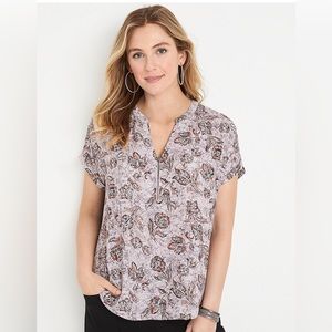 MAURICES GENEVA FLORAL short sleeve Blouse | size 0X